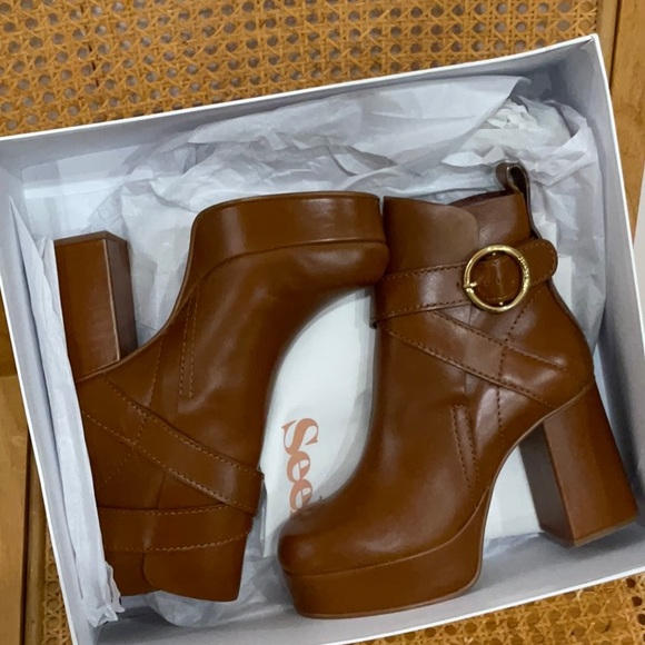 See By Chloe Lyna Boot Tan Size US 5 EU 35 - Picture 9 of 12
